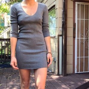 Grey Knit Sweater Dress